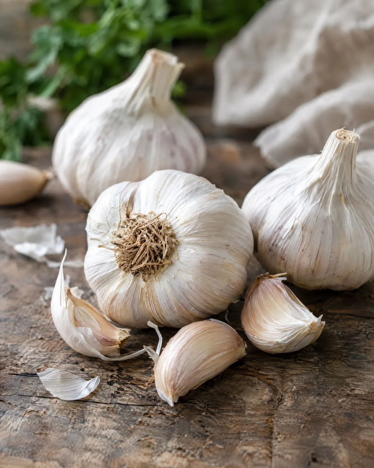 Fresh Tanzanian garlic bulbs