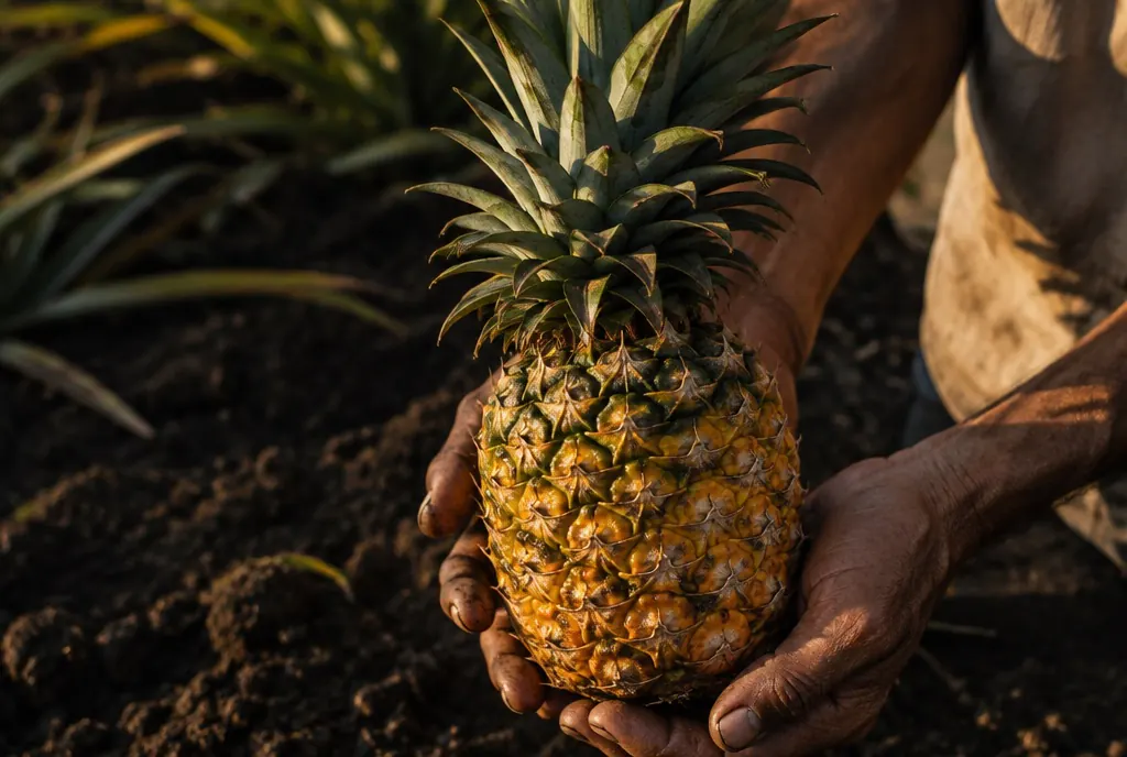 Premium Tanzanian pineapple close-up